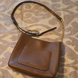 Nine West Tan Crossbody Bag with Gold Chain